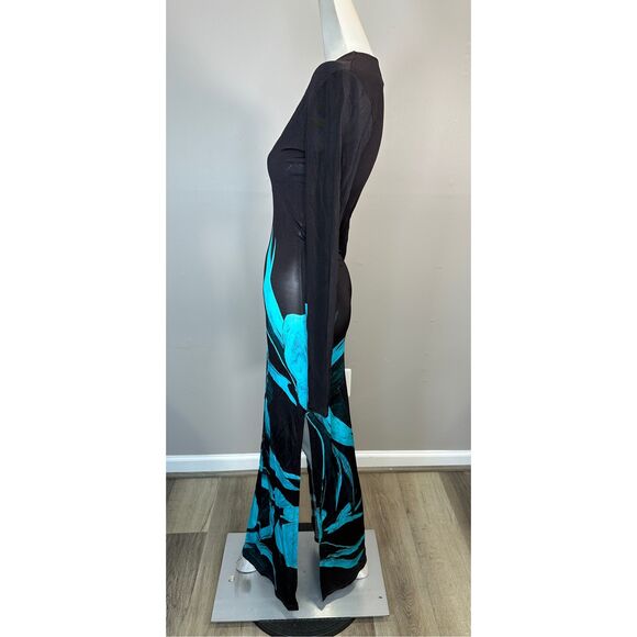 NWT Louisa Ballou Long Helios V-Neck Sheer Maxi Dress Sz Small $790 - Picture 7 of 11